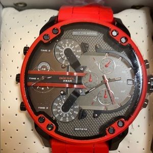Men’s red Diesel watch